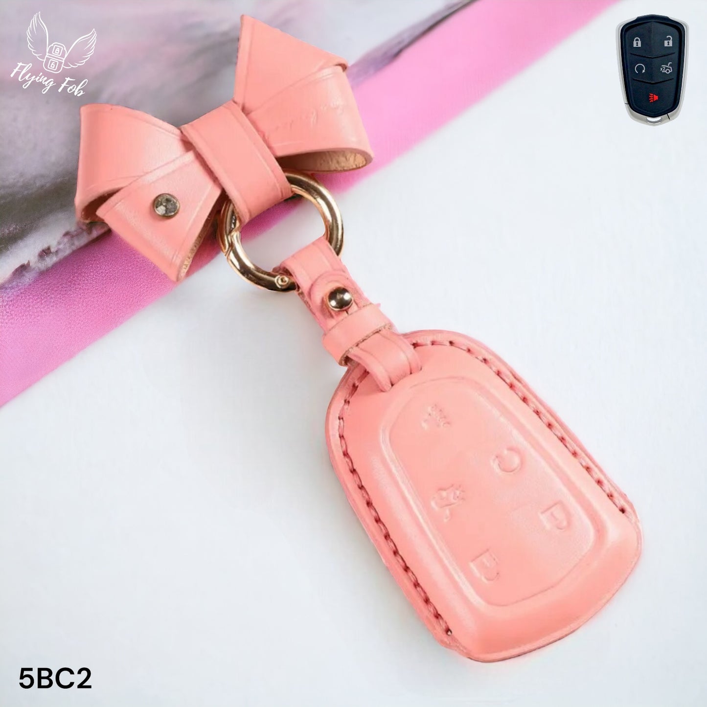 Premium Handmade Genuine Leather Car Key Fob Case Cover Shell for CADILLAC ATS CTS CT6 Escalade SRX XTS XT4 XT5 XT6