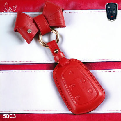 Premium Handmade Genuine Leather Car Key Fob Case Cover Shell for CADILLAC ATS CTS CT6 Escalade SRX XTS XT4 XT5 XT6