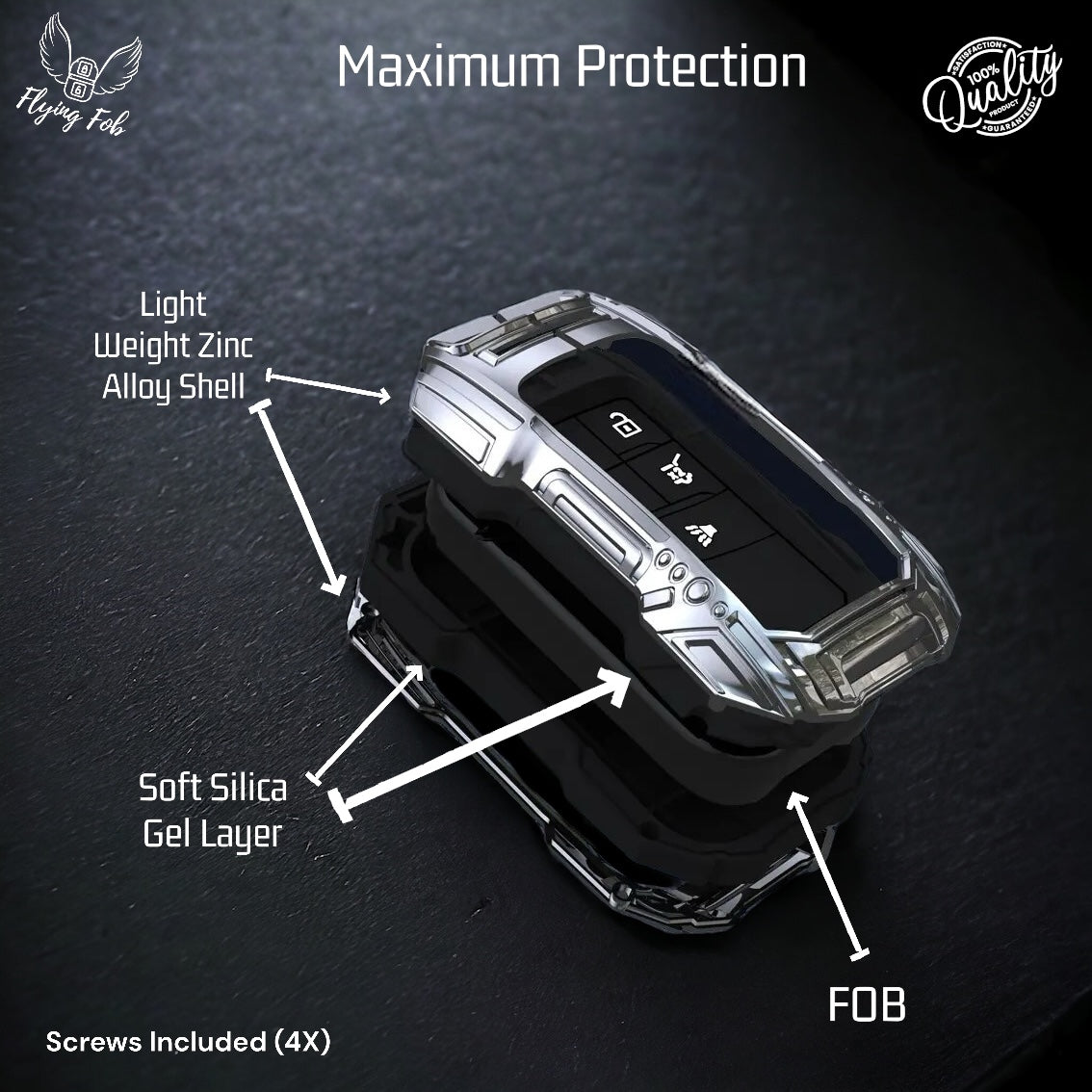 Car Key Fob Case Cover Shell for CHEVROLET Silverado Suburban Tahoe for GMC Yukon for BUICK Envision