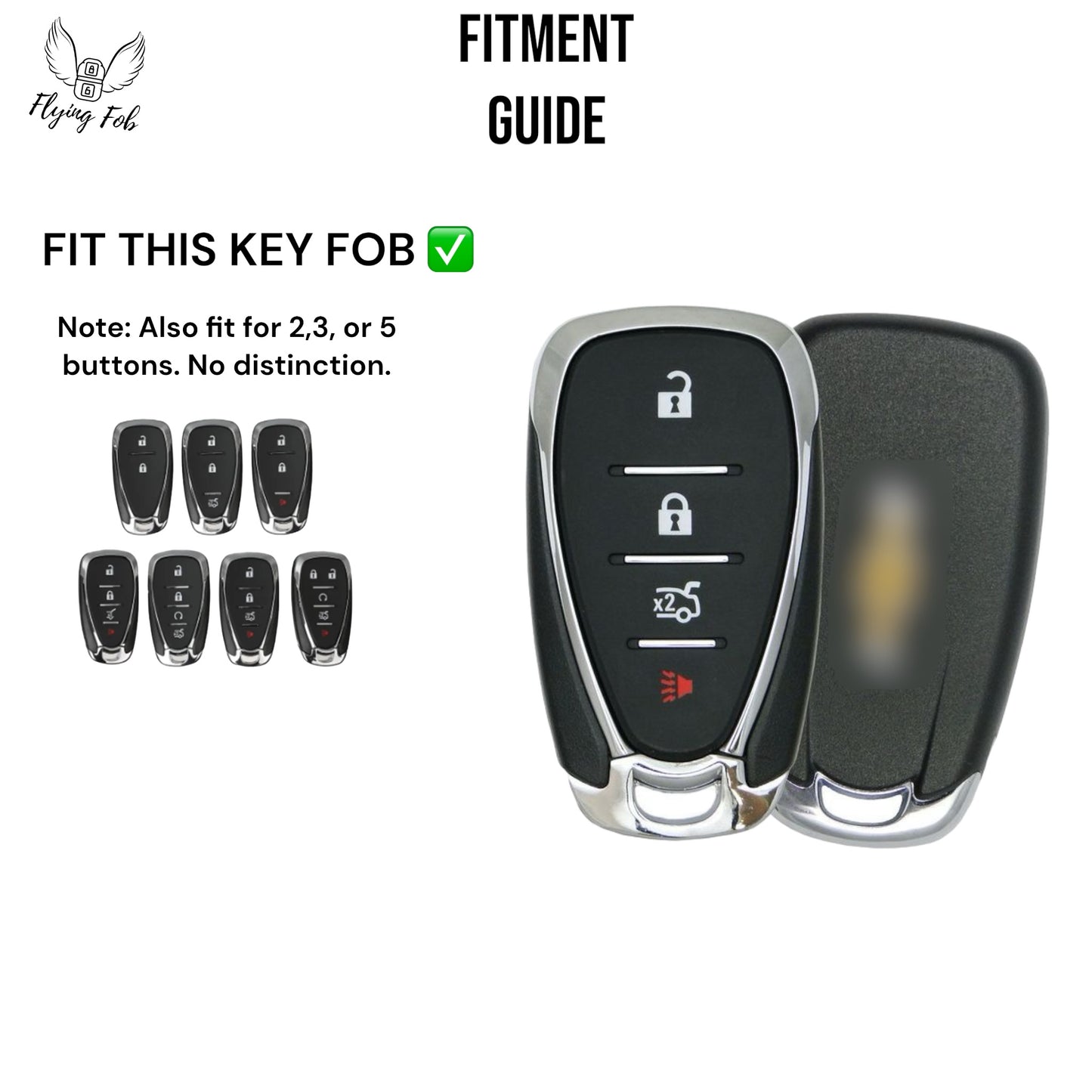 Premium Car Key Fob Case Cover Shell for CHEVROLET CHEVY Aveo Blazer Camaro Captiva Cruze Equinox Lova Malibu Sonic Hatchback Spark EV Trailblazer Traverse Trax Volt