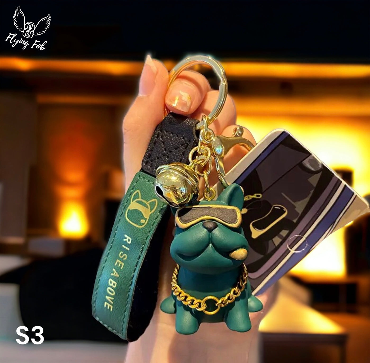 Chill Dog Keychain w/ Leather Strap