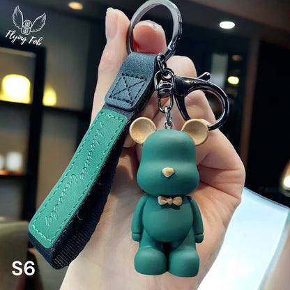 Resin Bear Keychain w/ Leather Strap