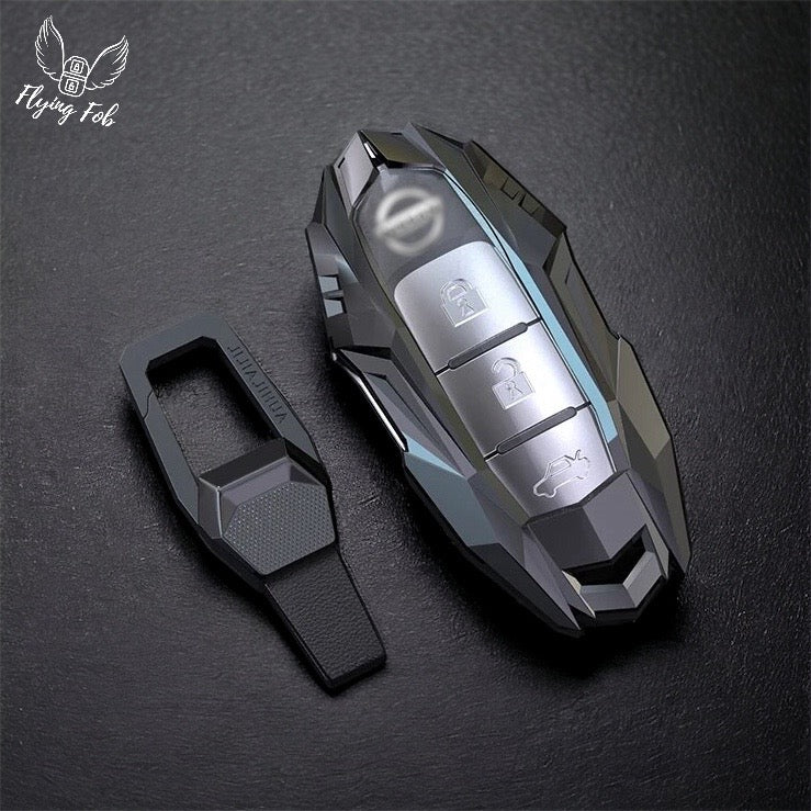 Premium Metal Alloy Car Key Fob Case Cover Shell for NISSAN 370 Z Altima Armada Cube GTR Kicks Juke Leaf Maxima Murano Pathfinder Quest Rogue Sentra Titan Versa for INFINITI EX35 FX35 FX37 FX50 G25 G37 JX35 M37 M56 Q40 Q50 Q60 Q70 QX50 QX56 QX60 QX70 QX80