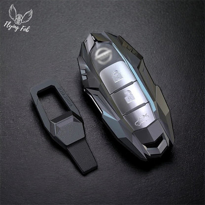 Premium Metal Alloy Car Key Fob Case Cover Shell for NISSAN 370 Z Altima Armada Cube GTR Kicks Juke Leaf Maxima Murano Pathfinder Quest Rogue Sentra Titan Versa for INFINITI EX35 FX35 FX37 FX50 G25 G37 JX35 M37 M56 Q40 Q50 Q60 Q70 QX50 QX56 QX60 QX70 QX80