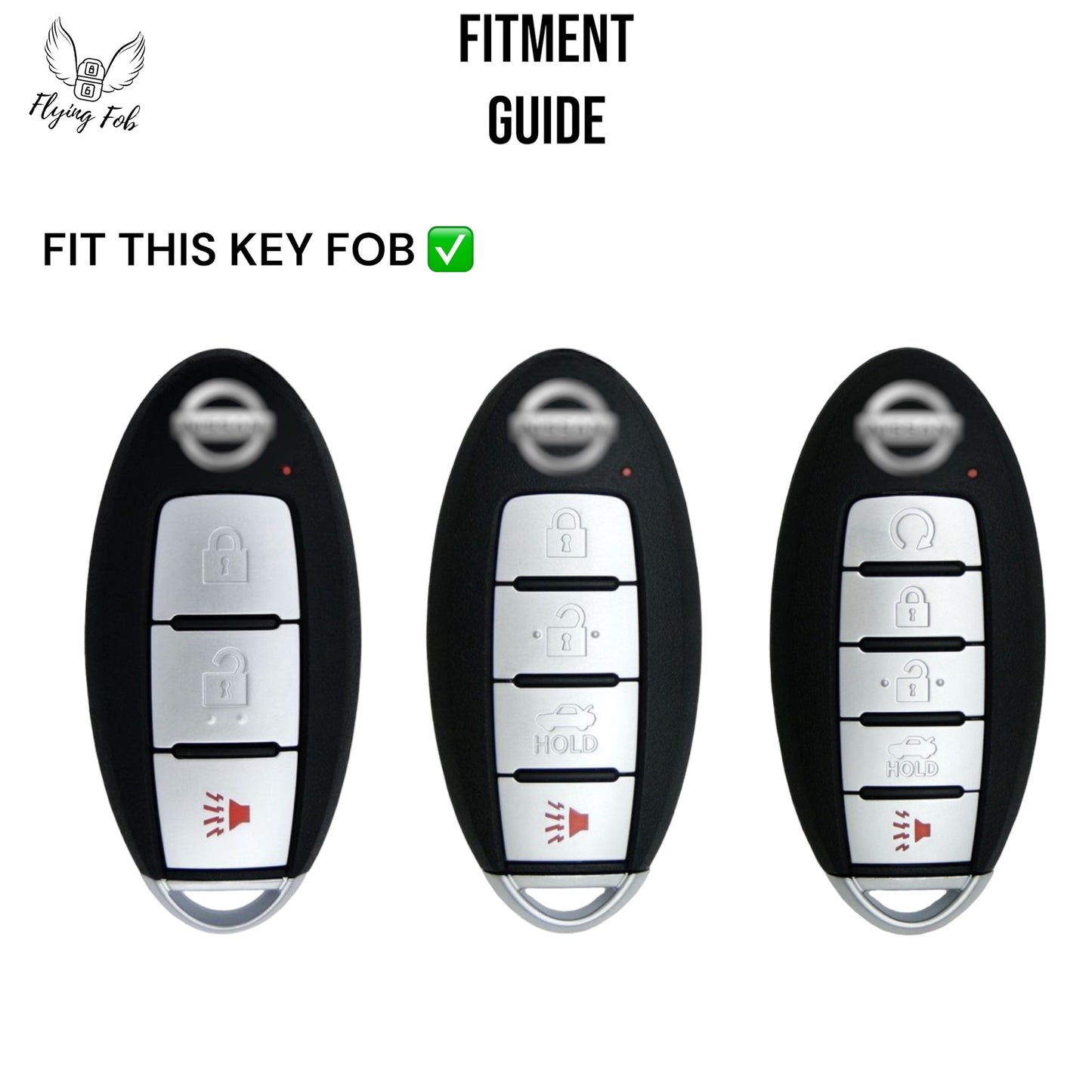 Premium Metal Alloy Car Key Fob Case Cover Shell for NISSAN 370 Z Altima Armada Cube GTR Kicks Juke Leaf Maxima Murano Pathfinder Quest Rogue Sentra Titan Versa for INFINITI EX35 FX35 FX37 FX50 G25 G37 JX35 M37 M56 Q40 Q50 Q60 Q70 QX50 QX56 QX60 QX70 QX80
